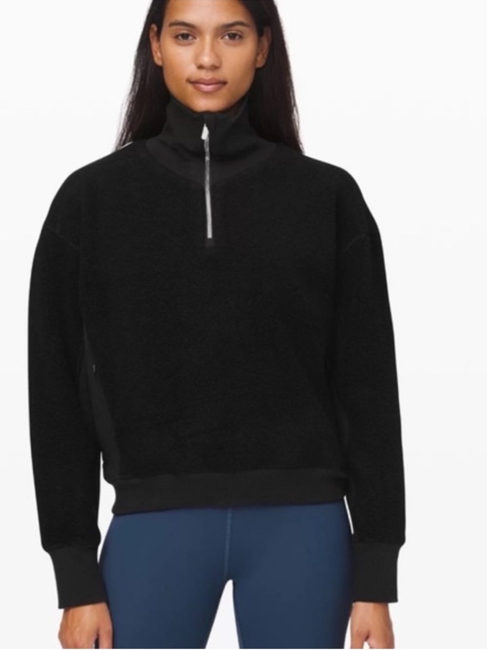 Lululemon Stand Out Sherpa 1/2 Zip Black Size 2